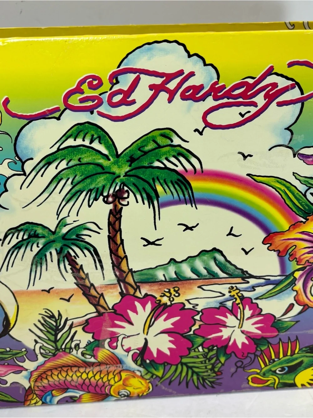 Ed Hardy x Lisa Frank Hanging File Box Tropical Tattoo Koi Dragon Rainbow Y2K